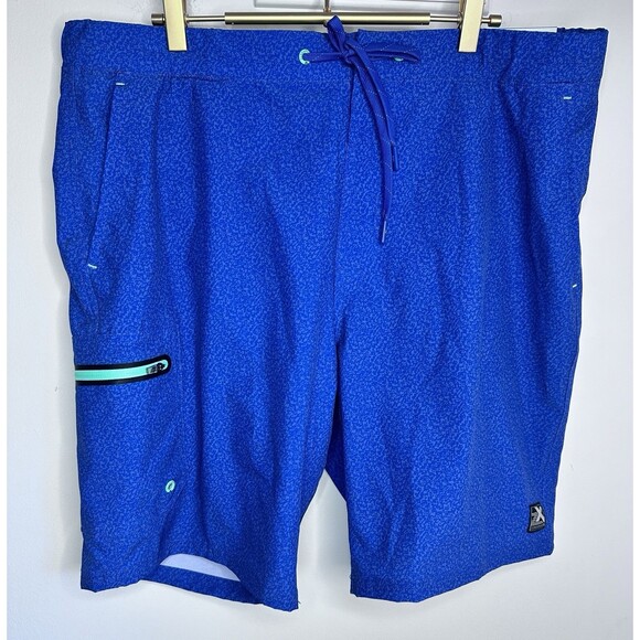 ZeroXposur Men's UPF 50+ Sun Protection Swim Trunk New Large Blue green Lined - Picture 1 of 6